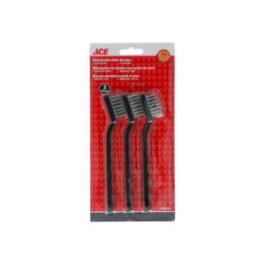 WIRE BRUSH 3PC MINI STAINLESS STEEL ACE WIRE BRUSH 3PC MINI STAINLESS STEEL ACE